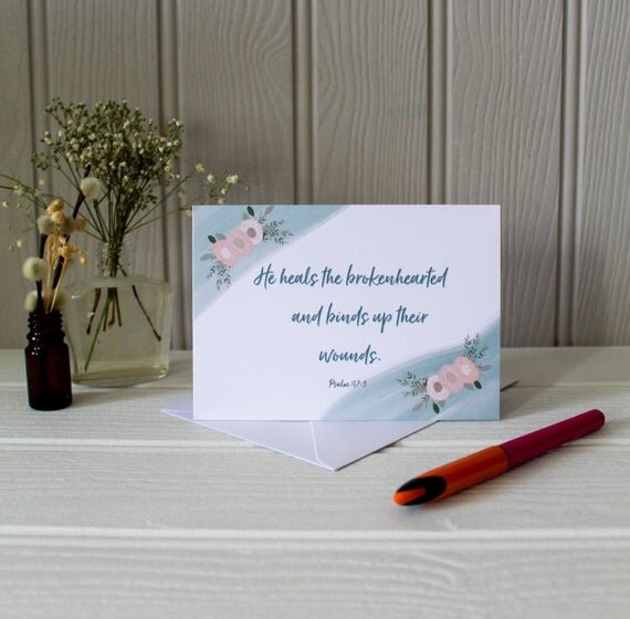 Bible verse card - Psalm 147 v 3