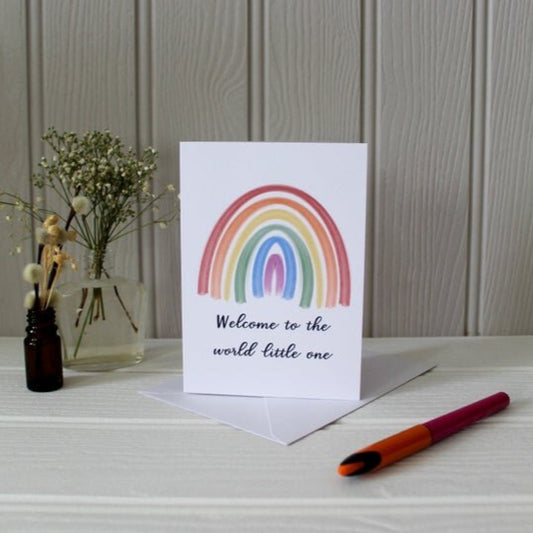 Rainbow new baby card