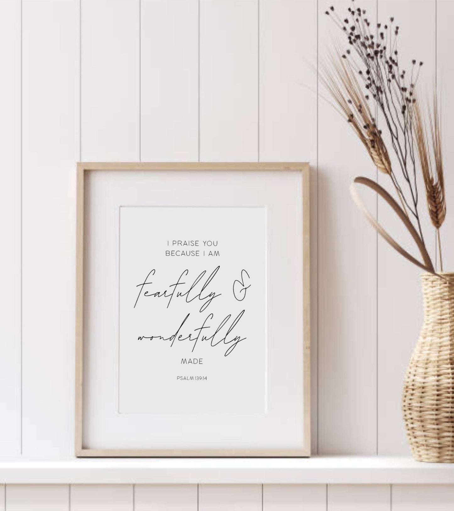 Fearfully and wonderfully made - Bible verse print - Psalm 139 v 14