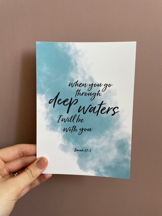 Bible verse print - Isaiah 43 v 2