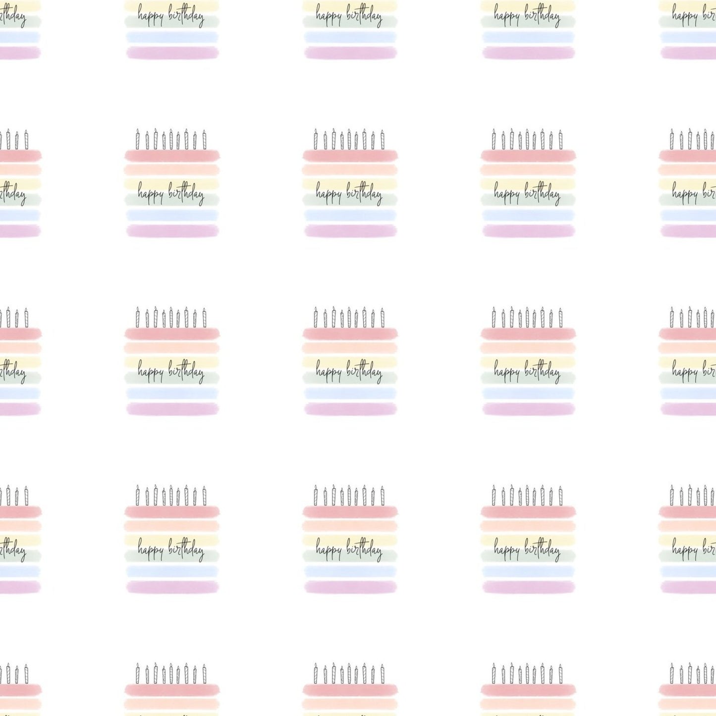 Rainbow cake happy birthday wrapping paper