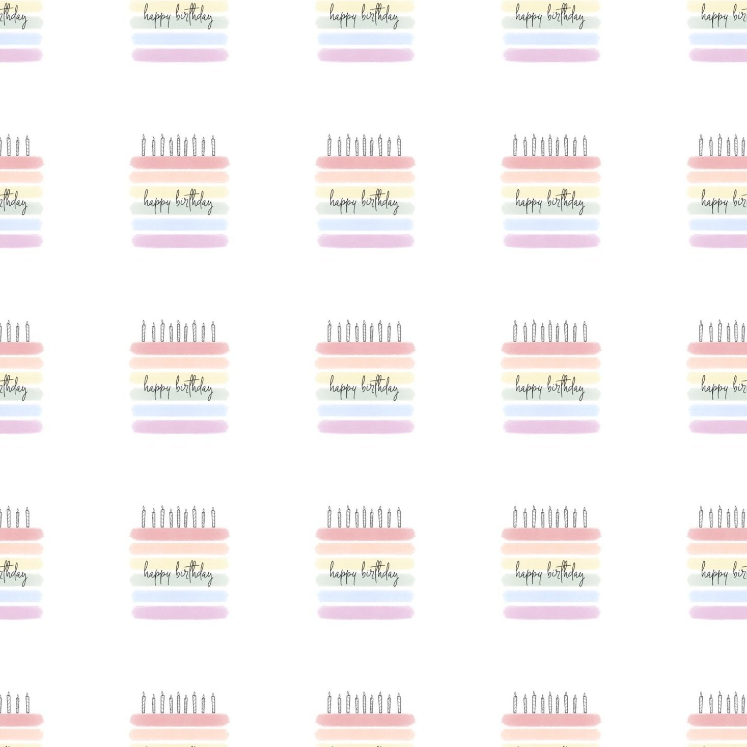 Rainbow cake happy birthday wrapping paper