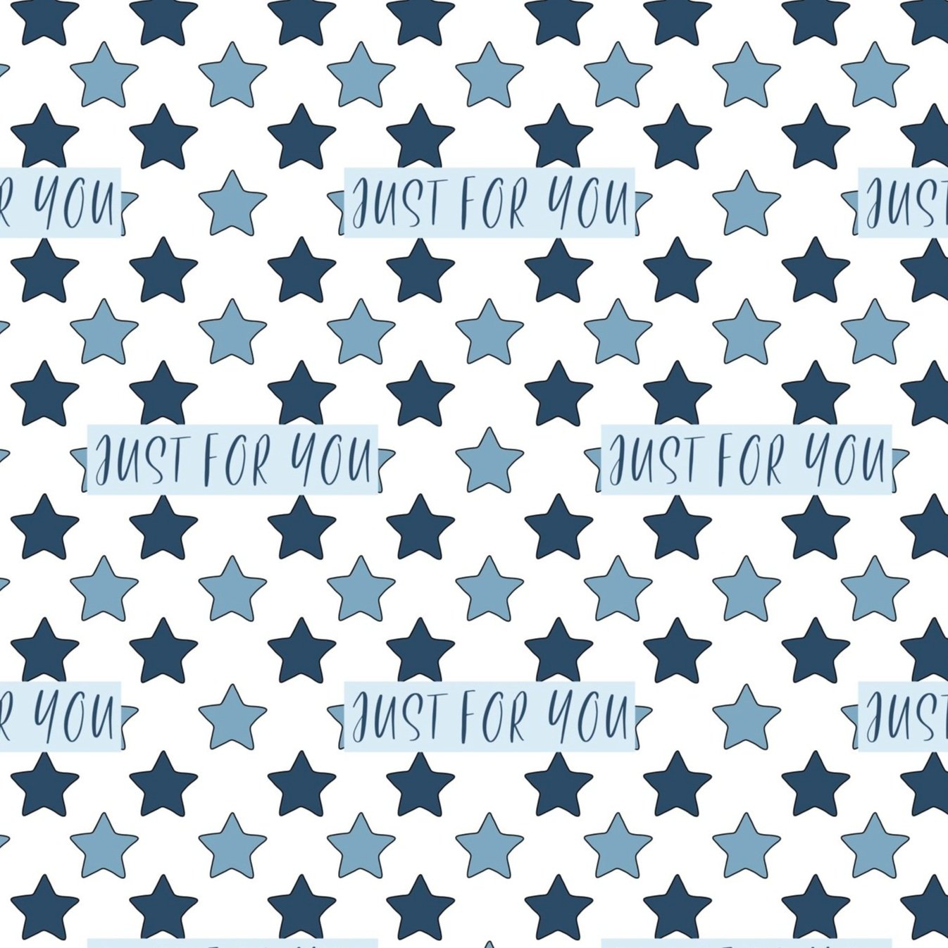 blue star just for you wrapping paper