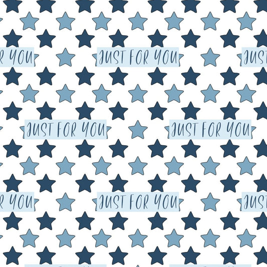 blue star just for you wrapping paper