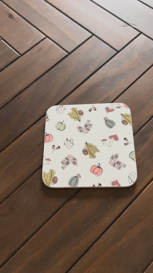 Cosy Autumn Sketches Coaster