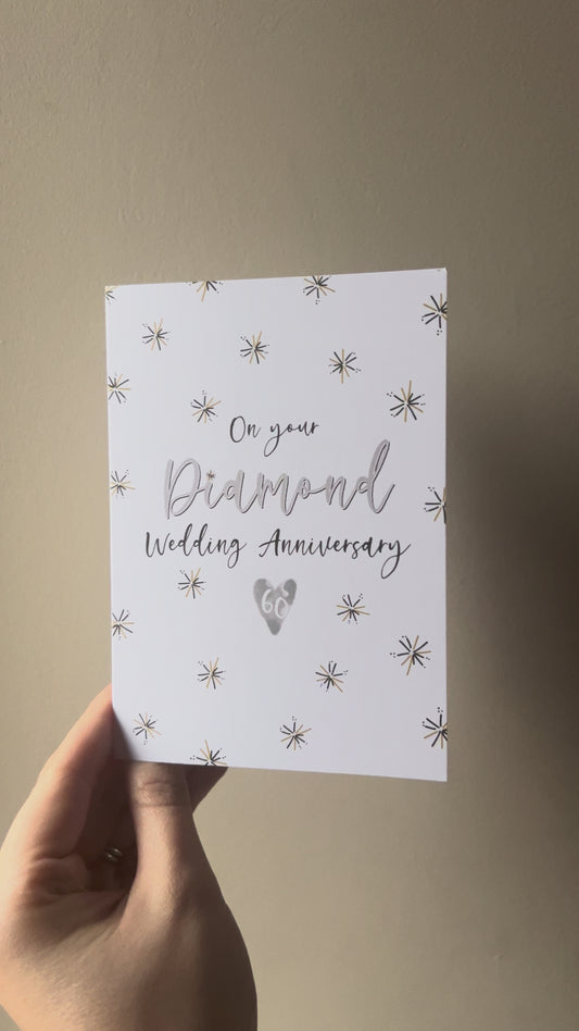 Diamond Wedding Anniversary card (60 years)