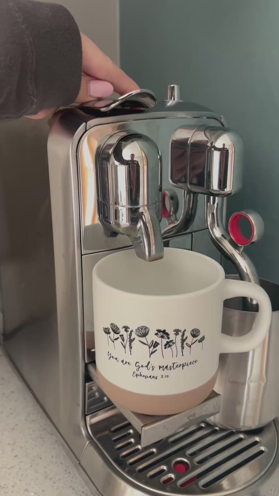 Video of Ephesians 2:10 mug design in use
