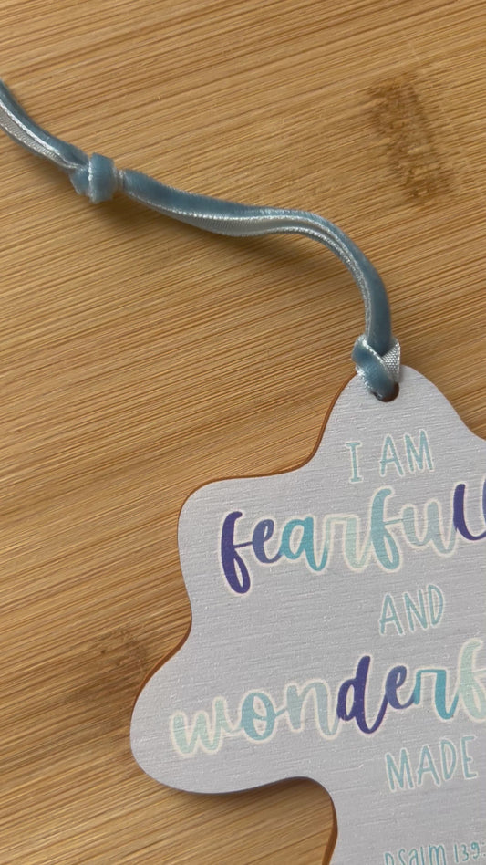 Psalm 139v14 BLUE Hanging Decoration